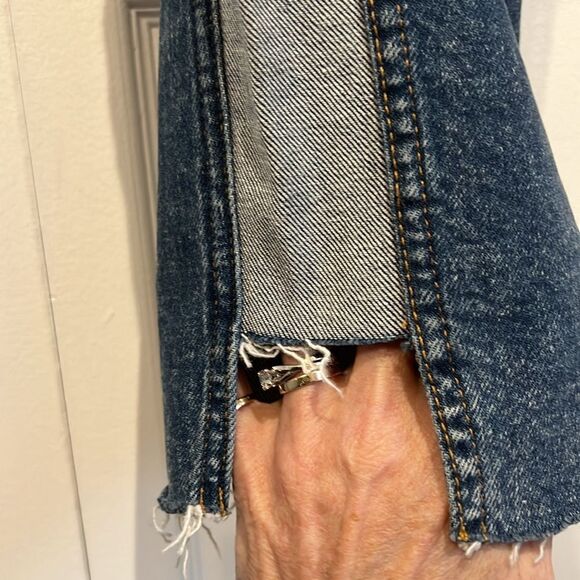 7 For All Mankind Straight Leg Raw Hem Ankle Jeans Size 31 NWT - Picture 6 of 16